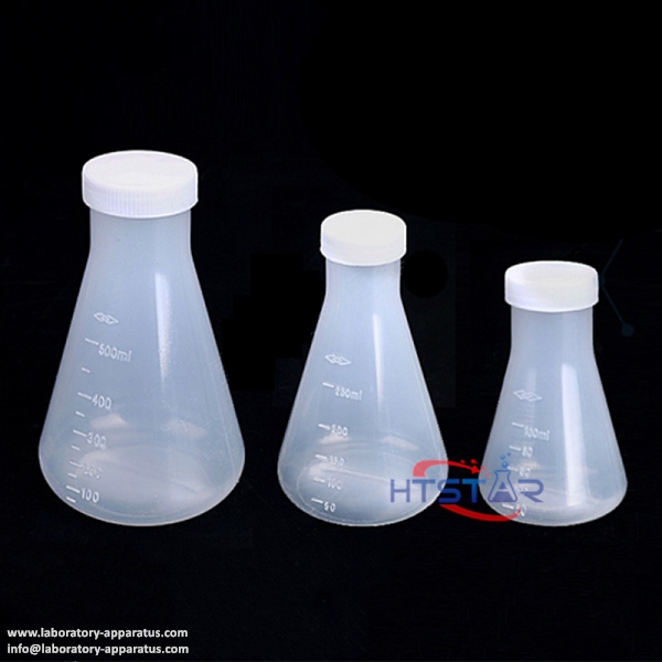 Plastic Conical Flasks Clear Graduated 50ml to 2000ml With Cap