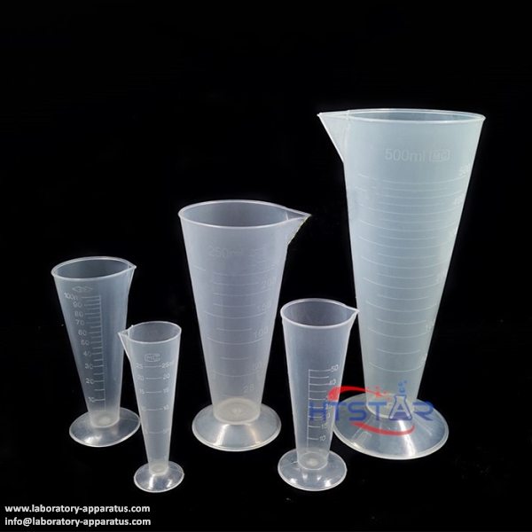 Plastic Conical Measuring Cup 25ml to 500ml Laboratory Essential