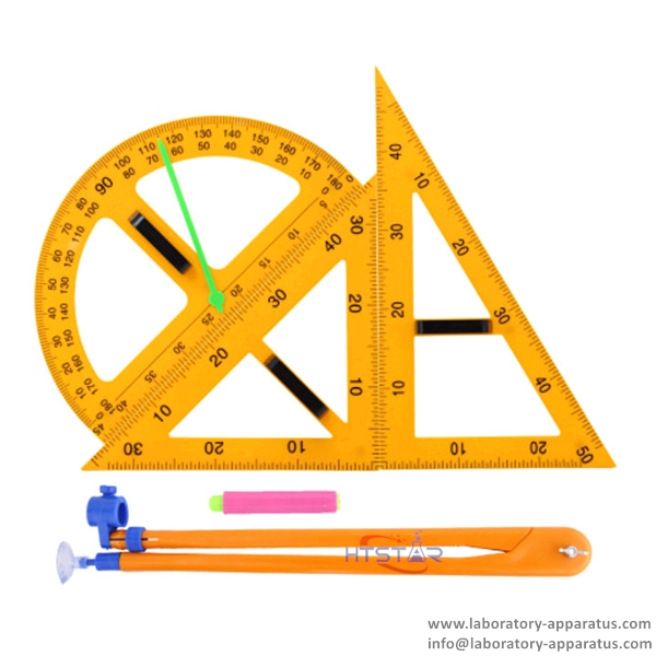 Orange Math Geometry Set Teacher Aids Triangle Protractor